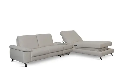  Ecksofa Colombia - 2,5-Sitzer mit Ecke rechts. Stoff, Elfenbein