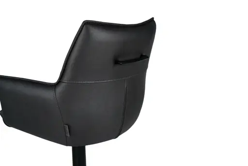 Barhocker MAKANA - drehbar, höhenverstellbar, Stoff, Schwarz