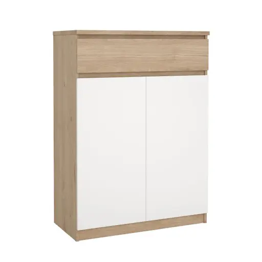 Schuhschrank - B ca. 81 cm, Jackson Hickory Nachbildung, Weiß