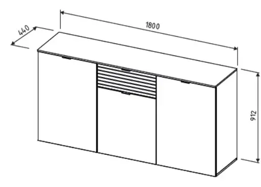 Sideboard - B ca. 180 cm, Kaschmir, Riva Eiche Nachbildung