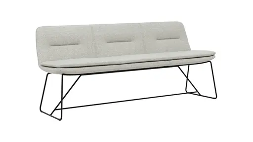 Polsterbank Macano - B ca. 200 cm, Stoff, Hellgrau