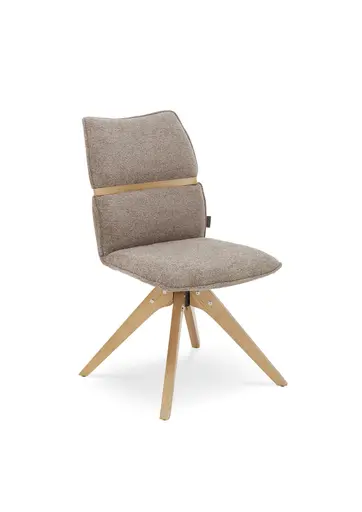 Stuhl MAROU - drehbar, Stoff, Braun