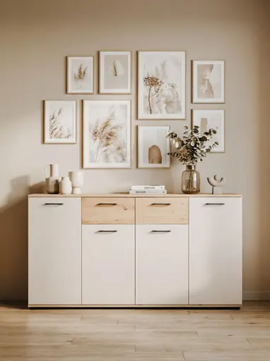 Sideboard- B ca. 160 cm, Eiche Dekor, Beige