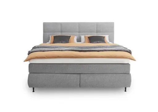  Boxspringbett ALICA- Liegefläche ca. 180x200 cm, Stoff, Grau	