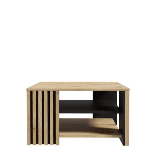 Couchtisch FLORISS- LB ca. 80x80 cm, Eiche Dekor, Schwarz