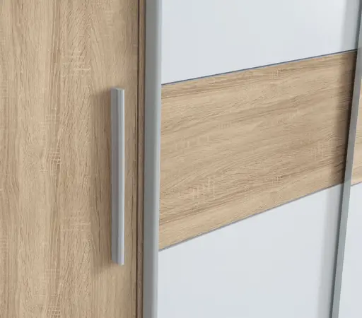 Kleiderschrank FLAVI - B ca. 200,1 cm, Eiche Dekor, Weiß