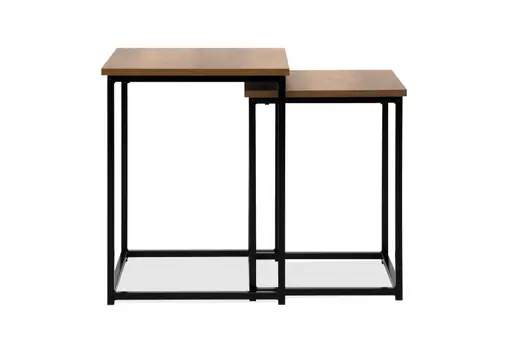 Beistelltisch - 2er Set, Artisan Eiche Nachbildung, Schwarz