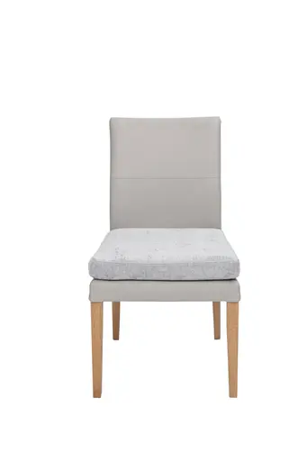 Stuhl - Stoff Hellgrau, Eiche massiv