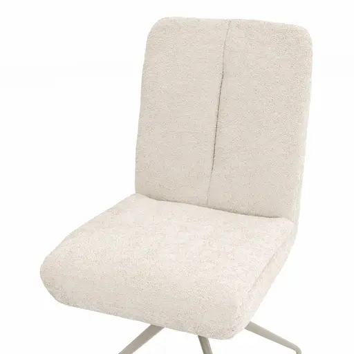 Stuhl Evania - Dreh und Relax-Funktion, hoher Rücken, Stoff, Creme