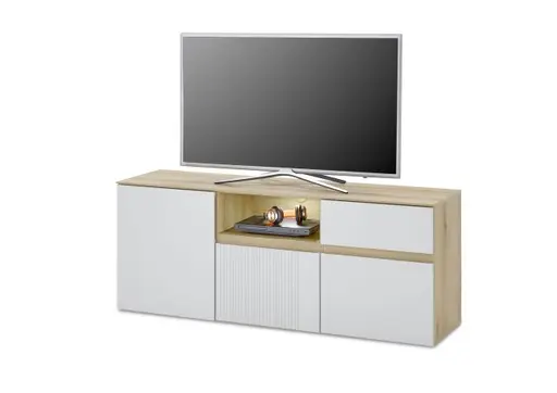 TV-Board- Eiche Dekor, Hellgrau