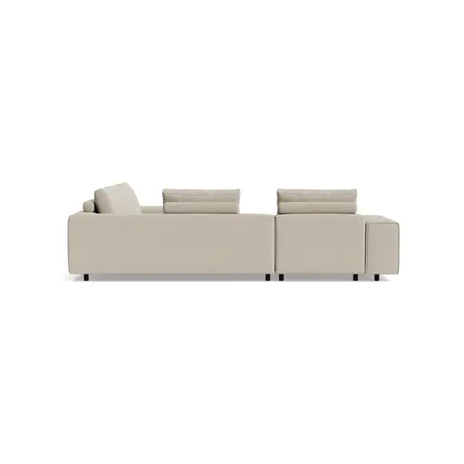 Ecksofa Sorano - Ecke links, 2-Sitzer, Stoff, Graubeige