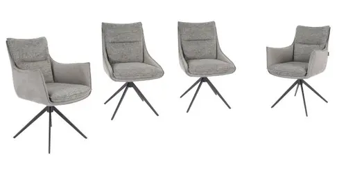 Stuhl MANDY - drehbar, Stoff, Graubeige