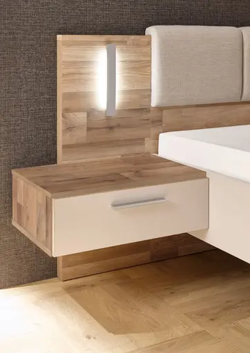 Bettanlage- Liegefläche ca. 180x200 cm, Champagner, Holzdekor