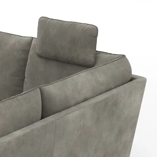 Sofa Stamford - inkl. Armlehne verstellbar und Kopfstütze, 3,5-Sitzer, Bogen links mit Ecksofa 2-sitzig und Abschlusshocker Rechts, Stoff, Anthrazit