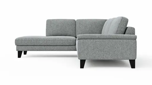Ecksofa Oviedo - Ecke links mit 2,5-Sitzer, Stoff, Hellgrau