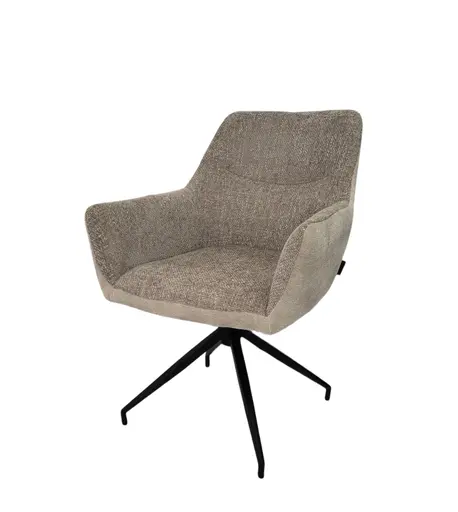 Armlehnstuhl MARYBEL - drehbar, Stoff, Latte Macchiato