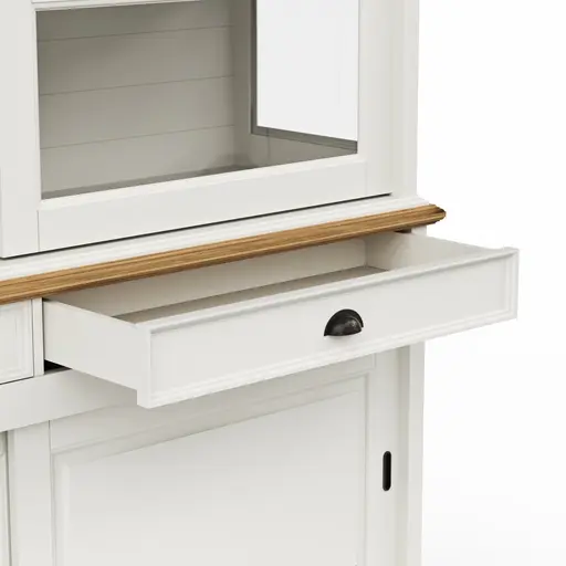 Buffetschrank Louisiana - mit Schiebetüren, teilmassiv, Weiß