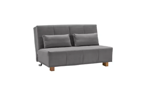 Schlafsofa EASY DELUXE - 2-Sitzer, 140 cm inkl. Schlaffunktion, Stoff Dunkelgrau