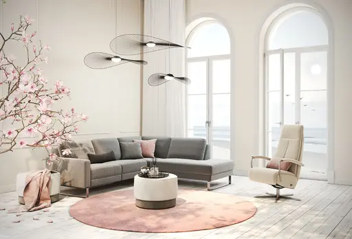 Relaxsessel Rafael - inkl. Relaxfunktion, Stoff, Beige