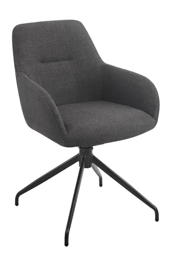 Armlehnstuhl - drehbar, Stoff, Anthrazit