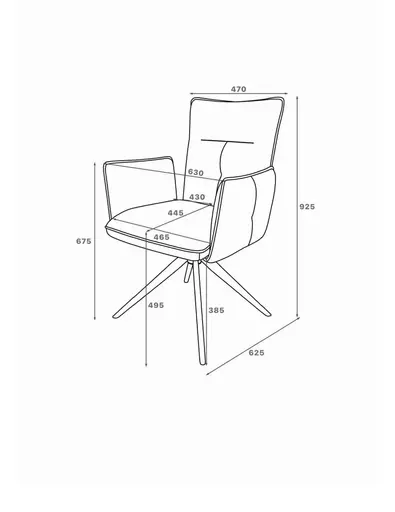 Armlehnstuhl MARCIA - drehbar, Stoff, Grau