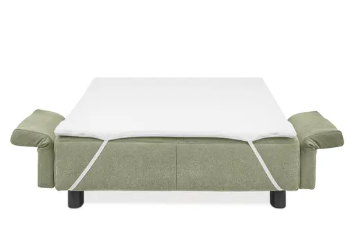 Faltsofa Easy - 2-Sitzer, ca. 140 cm inkl. Schlaffunktion/Topper/Armteil verstellbar, Stoff, Grün