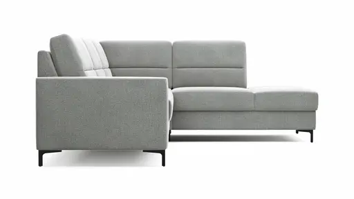 Ecksofa Merlos H. - 2,5-Sitzer mit Ecke rechts, Stoff, Grau