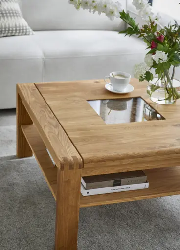 Couchtisch Cartago Soft - BHT ca. 90x45x90 cm, Wildeiche massiv, natur geölt