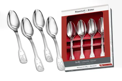 Kaffeelöffel-Set - 4teilig, Silberfarben