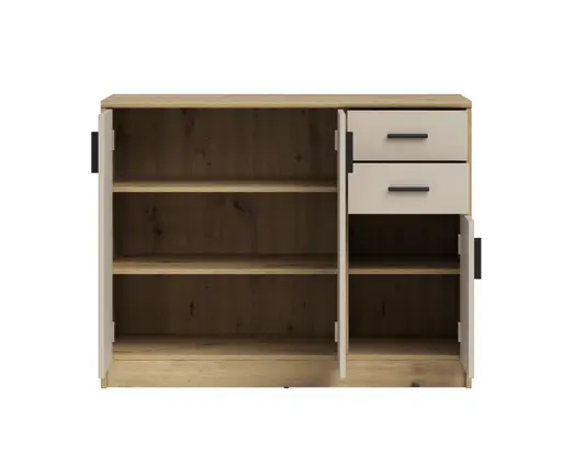 Kommode - B ca. 109 cm, Artisan Eiche Nachbildung, Kaschmir