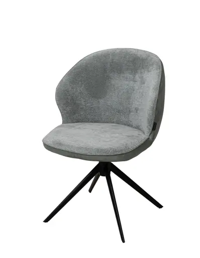 Stuhl MERRITH - drehbar, Stoff, Graublau