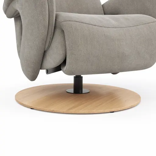 Sessel Tulsa Relax - Größe M, inkl. Kopf-/Fußteil/Rückenlehne verstellbar, Stoff, Graubeige