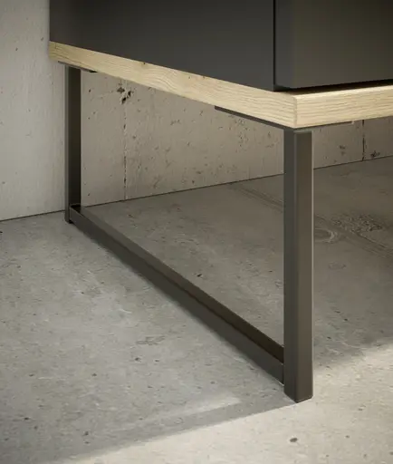 Sideboard - B ca. 135 cm, Anthrazit, Evoke Eiche Nachbildung