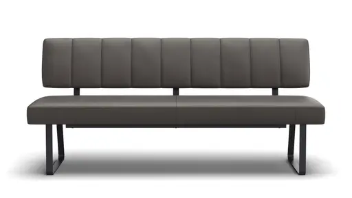 Polsterbank Carmelo - Breite ca. 183 cm, Leder, Steingrau