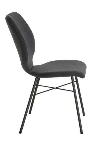Stuhl Penthouse - Stoff, Steingrau, 4 Fuß, Anthrazit