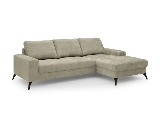 Ecksofa - 2-Sitzer, Ecke rechts, Stoff, Beige