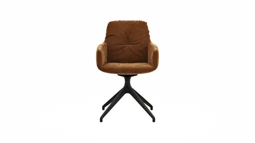 Armlehnstuhl Pelle - Stoff, Kupfer, Schwarzgrau