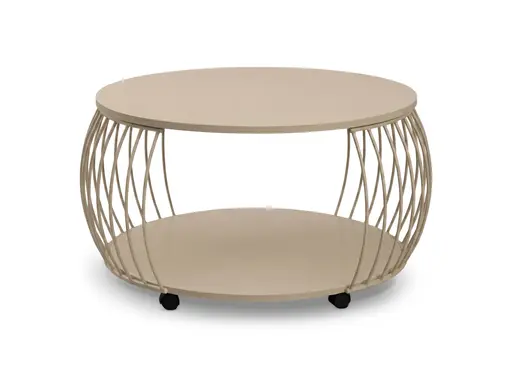 Couchtisch - Ø/H ca. 80x47 cm, Cremeweiß