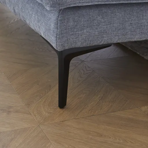 Ecksofa Samara - Longchair mit 2-Sitzer rechts inkl. Rückenlehne verstellbar, Stoff, Graublau