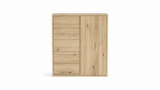 Kommode Williston - Wildeiche bianco, Front sandgestrahlt