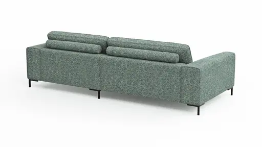 Ecksofa Solano - 1,75-Sitzer mit Longchair Rechts, Stoff, Hellblau