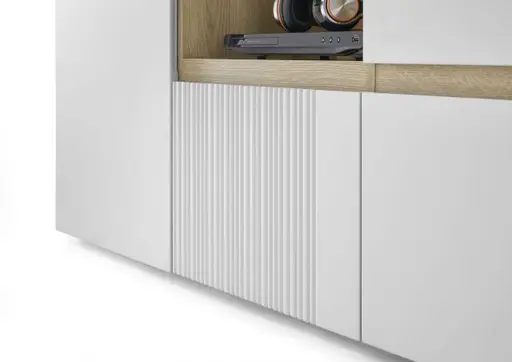 TV-Board- Eiche Dekor, Hellgrau