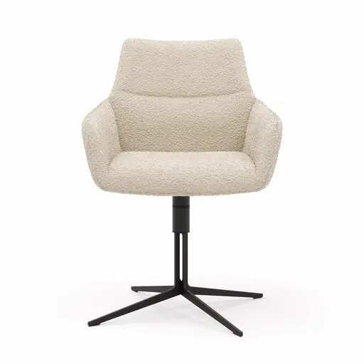 Armlehnstuhl Maluhia - drehbar, Stoff, Beige
