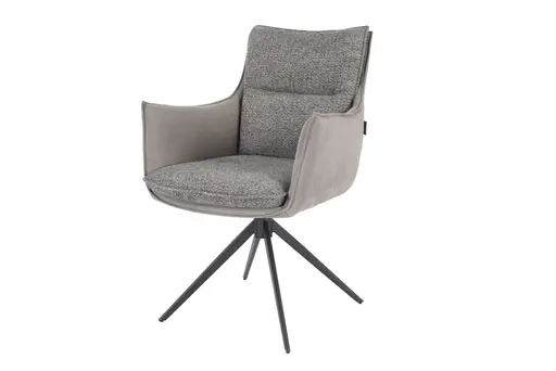 Armlehnstuhl MANDY - drehbar, Stoff, Graubeige