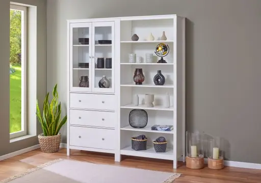 Vitrine - B ca. 82 cm, Weiß