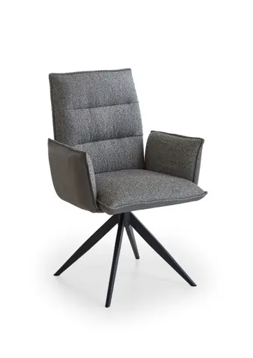Armlehnstuhl - drehbar, Stoff grau