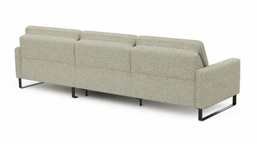 Ecksofa Valera - 3-Sitzer mit Longchair rechts inkl. Rückenlehne verstellbar und Relaxfunktion motorisch, Stoff, Limone