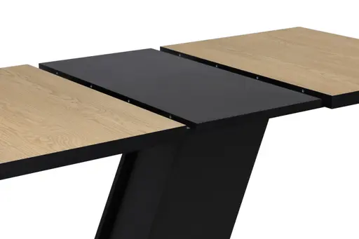 Esstisch - ausziehbar, LB ca. 120x80 cm, Cremona Eiche Nachbildung, Schwarz