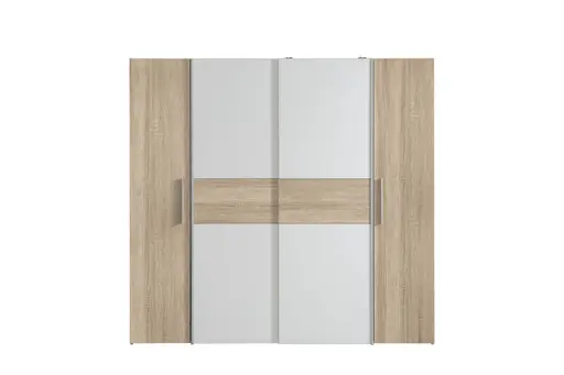 Kleiderschrank FLAVI - B ca. 200,1 cm, Eiche Dekor, Weiß