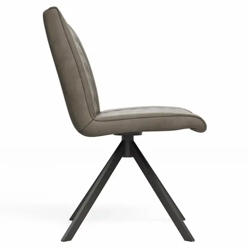 Stuhl Cambridge - drehbar, Leder, Taupe